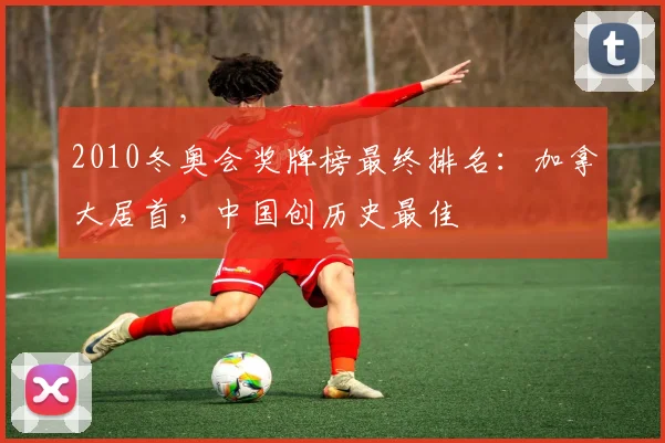 2010冬奥会奖牌榜最终排名：加拿大居首，中国创历史最佳